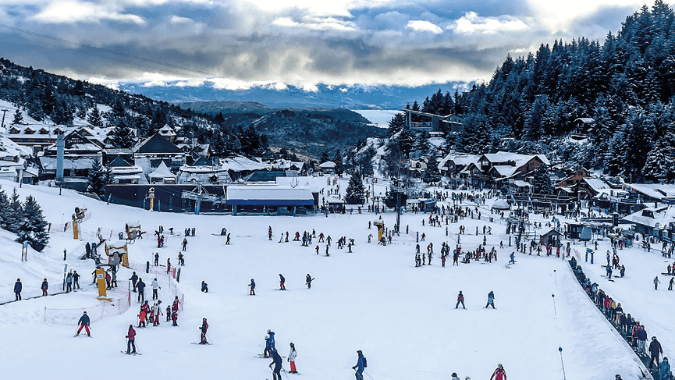 Panoramic view of Cerro Catedral in Bariloche, Argentina’s most famous ski resort. Panoramic view of Cerro Catedral in Bariloche, Argentina’s most famous ski resort.